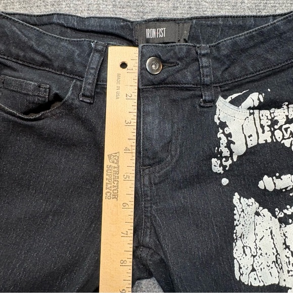 Iron Fist Misfits Jeans Womens 3 (26x30) Black Skinny Goth Punk Horror Skull - Picture 8 of 13